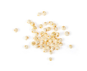 quinoa isolated on white background. top view