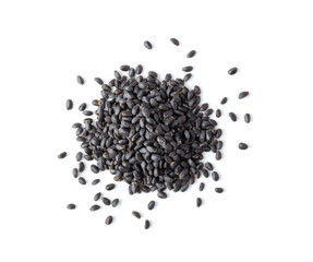 sesame isolated on white background. top view