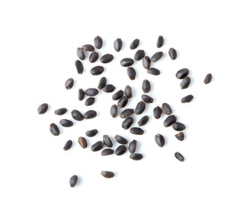 sesame seeds isolated on white background. top view. top view