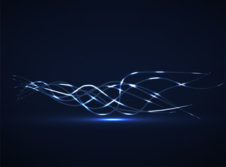 Abstract glowing wavy lines, futuristic background, vector illustration, eps 10