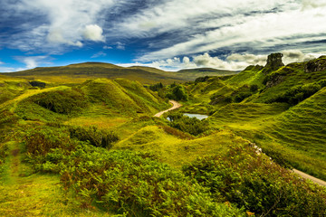 Scenic And Mysterious Fairy Glen Near Uig On The Isle Of Skye In Scotland