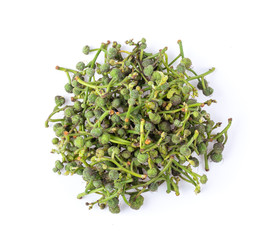 Flower of Sa lae or Broussonetia kurzii Corner on white background. top view