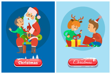 Christmas Banner, Button in Snow, Winter Holidays