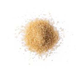 brown sugar isolated on white background. Top view