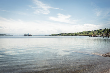 Schiff am Starnberger See, Fünf-Seen-Land, Bayern, Deutschland,