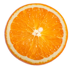 Orange slice white background clipping path