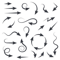 Set of black filigree arrows