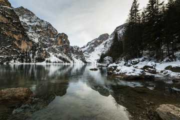 Reflections in the Braies Lake