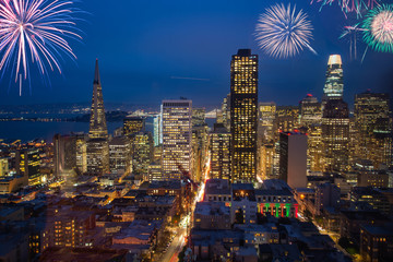 Beautiful New Year Firework in San Francisco