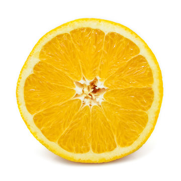 Orange round slice isolated on white background