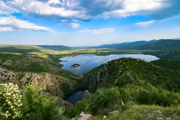 Foto op Canvas Red Lake (Crveno jezero) Blue Lake (Plavo jezero) and sourrounding lakes of Imotsko Polje, Croatia are sites of greatest landscape diversity of Europe.  © Stepo