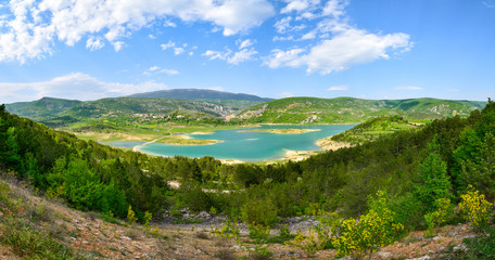 Naklejka na ściany i meble Red Lake (Crveno jezero) Blue Lake (Plavo jezero) and sourrounding lakes of Imotsko Polje, Croatia are sites of greatest landscape diversity of Europe. 