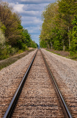 railroad tracks in perspective