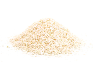 Organic Unsweetened Coconut on a White Background