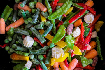 a mixture of fresh frozen vegetables for a healthy balanced diet.