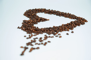 heart of coffee beans 