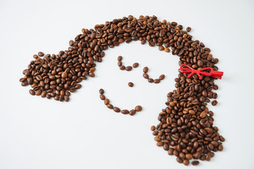expression face of coffee bean art