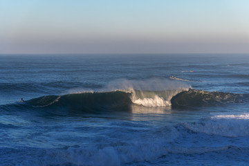Big Atlanic waves at Nazare, Portugal.