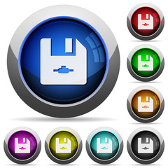 Network file round glossy buttons