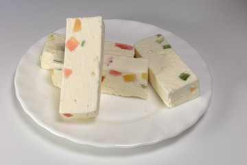 White zephyr with marmalade isolated on white background.