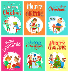 Merry Christmas Wintertime Activities Kids Playing