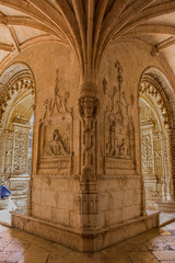 Column Corner Relief Sculpture, Jeronimos Monastery, Lisbon, Portugal