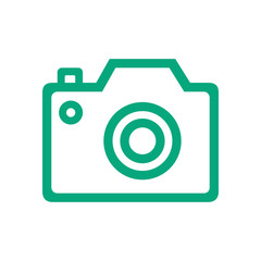 Line icon camera isolated on white background. Vector illustration.