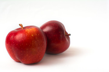 red apples on white background