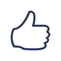 Line icon thumb up isolated on white background. Vector illustration.
