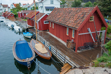Fototapeta na wymiar swedish fishing village of Grundsundet, swedish westcoast, Kattegat, Baltic sea