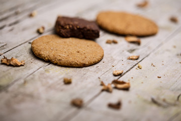 Fototapeta na wymiar Cookies on a dark slate 