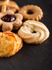 Cookies on a dark slate 
