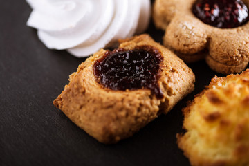 Cookies on a dark slate 