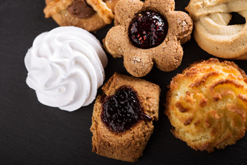 Cookies on a dark slate 