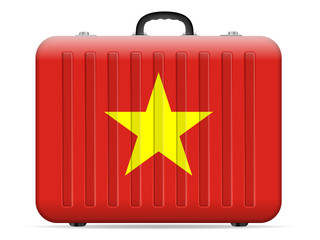Vietnam flag travel suitcase