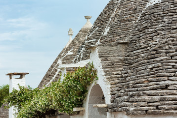 Trulli houses roofs in Alberobello, Italy