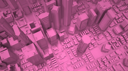 3D glossy city render.