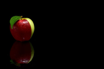 Fresh green Red Apple