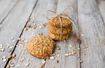 oatmeal cookies and ingredients