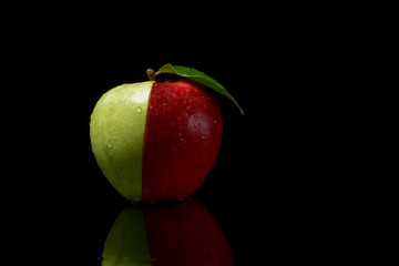 Fresh green Red Apple