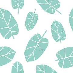 Seamless pattern with leaves