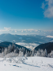 Winter mountain snowy landscape