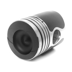real used aluminum piston isolated over white background
