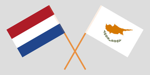 Cyprus and Netherlands. The Cyprian and Netherlandish flags. Official proportion. Correct colors. Vector