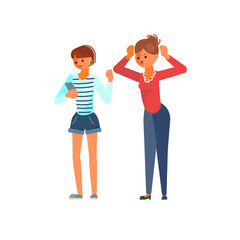 Naklejka premium The married couple quarrels 