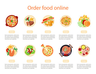 Web banner design template for order food 