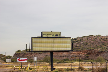 Retro Drive In Theater Marquee Sign