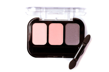 Pink nude Eye sfadows palette isolated on white. Beauty fashion cosmetics concept.