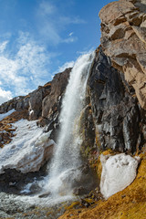 Fototapeta na wymiar waterfall in Seydisfjordur, Iceland