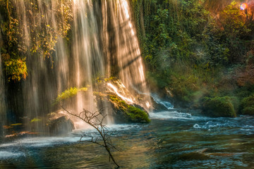 Fototapeta na wymiar Famous Kursunlu Waterfalls in Antalya Turkey